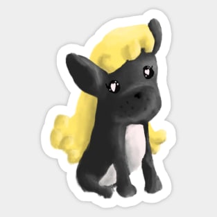 Dog in a wig Sticker